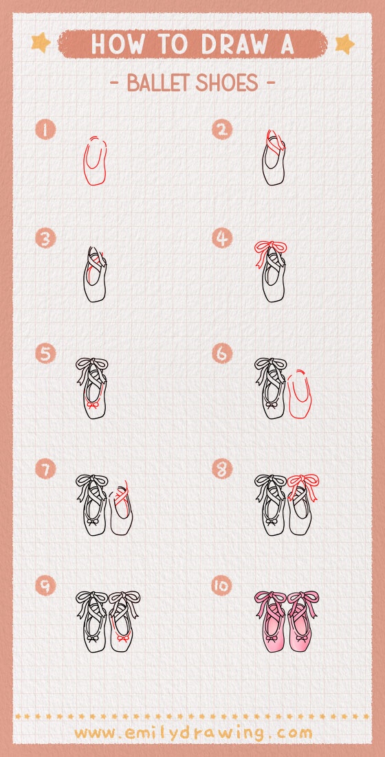 how to draw a ballet shoes pinterest pin